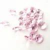 Lustre cristal Top qualité 100 pièces 14mm rose octogone perles dans un trou pour pièces bricolage rideau accessoires mariage décor à la maison