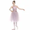 Sahne Giyim Bale Dance Bodysuit Lirik Dans Giyeri Balerin Elbisesi Swan Lake Performans Kostüm Puple Klasik Dansçı Kıyafet JL3276