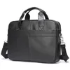 Briefcases Men's Genuine Leather Handbag Briefcase High Quality Brand Desgin14 Inch Computer Laptop Office Bags for Man 230211