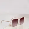 Quadratische Charm-Sonnenbrille für Damen, goldfarbenes Metall/brauner Farbverlauf, Sonnenbrille, Sonnenbrille, Gafas de Sol, UV400-Schutzbrille, mit Box