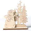 Decoraciones navideñas de madera sin terminar Papá Noel Muñeco de nieve Elk Reno Árbol para adornos navideños Adornos colgantes