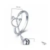 Bandringen mode frisse holle schattige katten oorvinger open ring ontwerp sieraden bel hanger dames jonge verstelbare geschenkketen link Dr Dhsdg