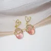 Boucles d'oreilles printemps cristal creux coeur pendentif pour femmes filles mode ronde opale breloques oreille bijoux fête cadeaux