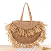 Evening Bags Straw woven women's bag with tassels willow handkerchief luxury paper shoulder made by designer