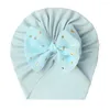 Hats Lovely Shiny Bowknot Kids Hat Cute Solid Color Baby Girls Turban Soft Thread Born Infant Cap Beanies Head Wraps