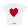 T-shirts pour hommes Summer Cdgs Mens Play t Shirt Commes Short Sleeves Womens Des Badge Garcons Broderie Heart Red 7 ABXF4