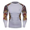 Herren-T-Shirts 2023 Frühling und Herbst Langarm-Kompressionsstrumpfhosenhemd Männer Fitnesskleidung Einfarbig O-Ausschnitt Atmungsaktive Rashguards