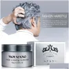 Pommades Cires Mofajang Hair Wax 120G Sier Grandma Grey Pommade 8 Couleurs Jetable Fashion Styling Argile Coloration Mud Cream Drop Del Dhpib