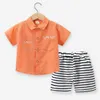 Sets Baby Boys Girls Summer Shortsleeveved Suits Jaar Jaar Kids Rapel Shirt Shorts Piece Fashion Children's Boutique Clothing Set