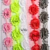 Fleurs décoratives 10Yards 6.5cm, garniture Chic en mousseline effilochée pour filles, accessoires de cheveux, bandeaux à fleurs Rose