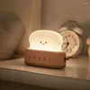 Veilleuses Creative Toast Light Atmosphère de guérison mignonne Réveil Chambre Chevet Sommeil Cadeau parfait