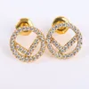 Classique Hoops Stud Boucles d'oreilles en diamant Designers Boucle d'oreille de luxe Designer Bijoux Femmes Cercle F Goujons Amour Bracelets Boucle Cadeaux De Mariage Chaud