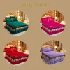 Spódnica łóżka luksusowe łóżko na łóżku arkusz ślubny koronkowy okładka łóżka koc king king queen size spódnica aksamit z poduszkami 230211
