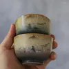 Cups Saucers Luwu Ceramic Teacup Mountain Handmadetea Cup Chinese 90ml