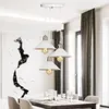 Lampes suspendues Éclairage blanc moderne Luxe Restaurant Bar Chambre Lampe Plafond Bois Aluminium LED Haning Luminaire E27Pendant