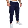 Herenbroek Fashion heren multi-pocket overalls sportbroeken heren casual fitness drawstring broek heren jogger track broek 230211