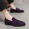 Scarpe eleganti Arrivo Uomo britannico Blu Viola Stile nappa Scarpe oxford Mocassini Matrimonio Prom Homecoming Party Calzature Zapatos Hombre 230210