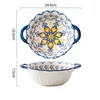Bowls Bohemia Ceramic Binaural Bowl Soup Ramen National Style Heat-Resisting Tableware High-Capacity Pretty Kitchenware