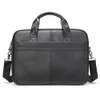 Briefcases Men's Genuine Leather Handbag Briefcase High Quality Brand Desgin14 Inch Computer Laptop Office Bags for Man 230211