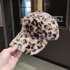 Boll Caps Camel Beige Pink Leopard Fur Baseball Women Autumn Winter Thick Warm Hat Casual All Match 5459cm 230211