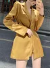 Women's Suits Women Fashion Casual Satin Blazer Jackets Office Slim Elegant Business Chic Coats Femme Korean Vintage Cardigan Clothes