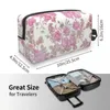Cosmetic Bags Chic Pastel Pink Green Roses Floral Toiletry Bag For Women Flower Makeup Organizer Lady Beauty Storage Dopp Kit Case