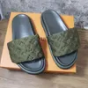 2023 Lyxtofflor sandaler dam Poolkudde Komfort Präglade Mules Sliders Herr Dam Designer Slides Elfenben Koppar Rosa Beige Cargo Khaki Djupblå strandsandal