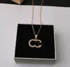 Lyxdesigner hänge halsband c bokstavsmycken 18k guldpläterad ins kristall strasshalsband kvinnor choker kedja tillbehör gåvor