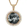 Hip hop rotating double sided personalized frame pendant DIY collection commemorative photo Necklace Set