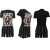 Casual Dresses ANJAMANOR Damenmode Kurzarm T-Shirt Kleid Gothic Punk Cartoon Print Reißverschluss Schlitz Lässige Minikleider Streetwear D60-EG39 T230210