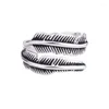 Wedding Rings Real Silver Color Feather For Women Fashion Adjustable Size Ring Anillos