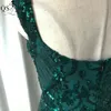 Party Dresses Luxury Emerald Evening Dresses Green Sequined Long Mermaid Prom Gown Glitter Elegant Party Dress Mönster LACE Formell klänning 230210