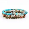 Strand High Quality 3pc/set Cute Design Lady Bracelet Small Size 4mm Natural Stone Beaded Stretch Set Women