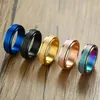 Wedding Rings Boniskiss 2023 Roteerbare basisring voor mannen 5-stks/set roestvrij staal Casual mannelijke punk sieraden 5-kleuren combinatie groothandel
