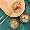 Plates Msjo Mini Wooden Dessert With Glass Cover Candy Plate Macarons Tray Birthday Party Wedding Decoration Cup Cake Stand