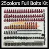 268PCS Complete MOTO Body Full Screws Kit For KAWASAKI NINJA KZ1000 Z1000 Z 1000 06 07 08 09 2006 2007 2008 2009 Motorcycle Fairing Bolts Windscreen Bolt Screw Nuts Nut