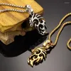 Chaînes à la mode creuse conception flamme dragon pendentif collier mode charme hommes hip hop punk bijoux en gros dropship