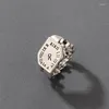 Hochzeit Ringe HuaTang Boho Schlange Hohl Ring Für Frauen Punk Design Übertriebene Uhr Finger Mode Party Schmuck Großhandel