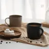 Tasses de Style japonais, tasse à café pour hommes, grande capacité, personnalisées, couleur Simple, noir mat, joli cadeau en céramique pour amis