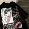 Camisetas femininas camisetas oversized anime y2k tops camisetas pulovers algodão coreano moda hip hop goth manga curta harajuku vintage feminino