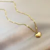 Wisiorek naszyjniki 22023 moda złoty kolor miłość serce dla kobiet Vintage Link łańcuszek do obojczyka Choker naszyjnik Party Girl prezent biżuteria