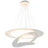 Lampes suspendues lustre de salon moderne plafond rond lampe en fer forgé simple lumière et mince