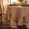 Table Cloth Solid Color Linen Tablecloth Home Rectangular Dining Retro Idyllic Style Simple Cotton Decor