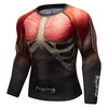 T-shirts pour hommes 2023 Impression complète Fitness Manches longues Rash Guard Fashion Gym Shirt