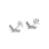 Dangle Earrings Princess Wish Clear CZ 925 Sterling Silver Jewelry for Woman 메이크업 패션 여성 파티 도매