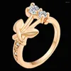 Wedding Rings Austrian Crystals Gift Cute Cherry Zircon For Women Engagement Gold Color Jewelry Wholesale