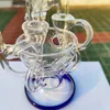 2023 Pipe À Eau En Verre À Grande Échelle Narguilé Lab Style Tube De Masse Bong En Verre Dabber Rig Recycleur Bongs À Eau Tuyau De Fumée 14.4mm Mâle Joint Bol Et Banger Perc