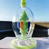 2022 9インチHeady Bong Cream Green Hookah Glass Bong Dabber Recycler Pipes Water Bongs Smoke Pipe 14.4mmの女性ジョイント