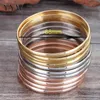 Bangle 9/12pcs Woman Bracelets Stainless Steel Bangle Set Woman Jewelry Gifts Fashion Trend 68mm Sold By Set G230210