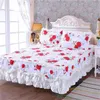 Bed Skirt Home Furnishing Cotton Thick Lace Bedding Bed Skirt Winter Warm Anti-skid Bedding Mattress Cover King Size No Pillowcase 230211